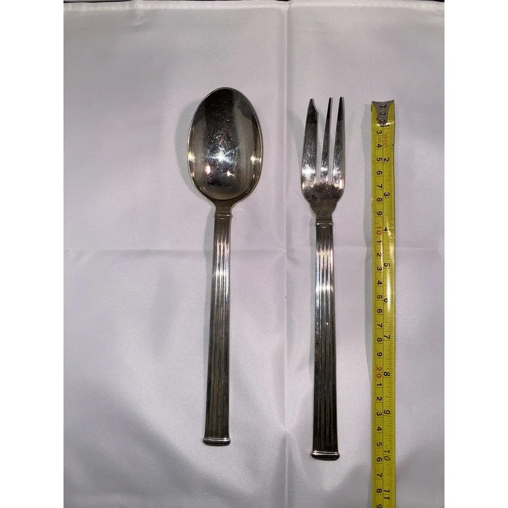 Vintage‎ Silver Christofle France Serving Fork And Spoon Rare